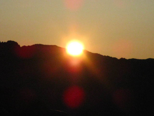 Sunrise from Donohue Pass on The John Muir Trail.